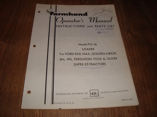 Farmhand model 1a loader - f-12-1a,