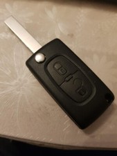GENUINE PEUGEOT 307,407 & C2 C3 C4 ETC 2 BUTTON REMOTE ALARM FLIP UNCUT KEY FOB