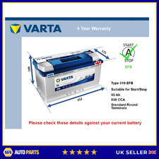 EFB Car Battery N95 Varta 019