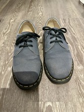 Vegan Blue Cotton Canvas Dr Martens Shoes 6