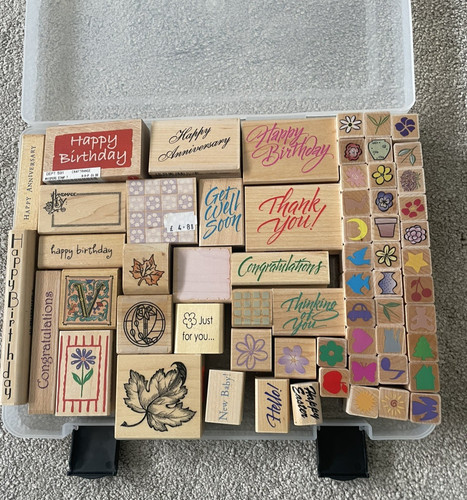 Wooden rubber stamp - stamp, bundle