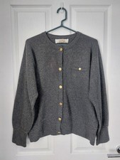 Lyle & Scott Hawick 100% Cashmere Made In Scotland Grey Cardigan Size Large