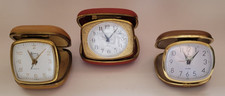 Job Lot Of 3 Nice Vintage Travel Alarm Fold Away /Pop Up Clocks 