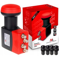 4x F Compression Connectors + Satellite F Connector LNB Quad High Gain Receiver