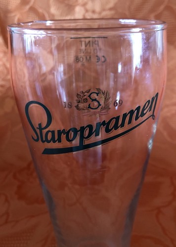 Staropramen used pint - staropramen, glass