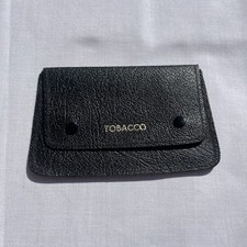 Vintage Leather Tobacco Pouch Black Real Leather Case Made in England