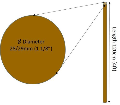 Wooden broom handle - wooden,