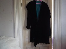 Vintage 20/30's Art Deco Black Silk Velvet Evening Opera Coat Very Deep Hood