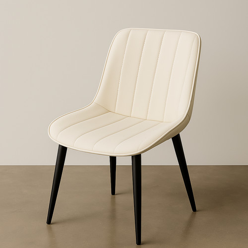 Faux leather dining chairs - leather,