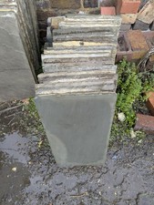 56x27.5cm Indian sandstone patio pavers, dark slate coloured, Twickenham Green