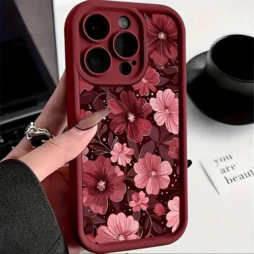 Burgundy gradient floral - burgundy,