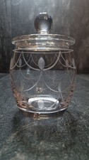 Stuart Crystal Cut Glass Lidded Pot Jam Honey Dish Vintage