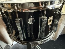 Ludwig Coliseum 14' x 8" Maple Snare Drum Black. 12 lug! Vintage 1991.