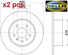 X2 PCS REAR BRAKE DISC SET