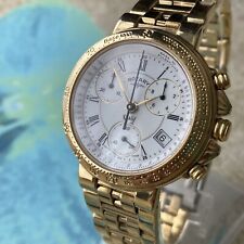 Rotary Watch Khalif Mens Vintage Swiss Made Chronograph White Dial 38mm Case