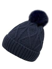 New Women Ladies Winter Bobble Pom Pom Men Beanie Hat Ski Cable Knitted Hat UK