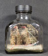 Galleon ship glass bottle - ship, in
