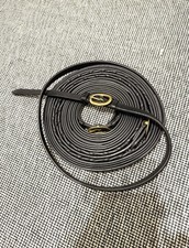Clearance Single Driving Laced Reins – 15ft – Brass Buckles Black Colour