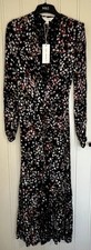 MARKS AND SPENCER X GHOST STAR PRINT WRAP DRESS HOLLY WILLOUGHBY 10 BLACK BNWT