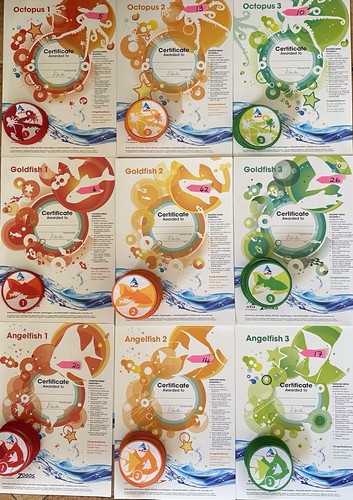Swimming badges certificates - &,