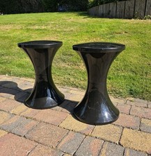 Tam Tam Black tulip stools plastic space age era designer Henry Massonnet 1960s