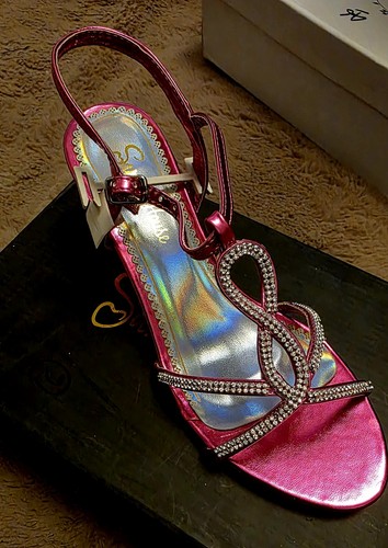 Ladies cerise diamante kitten - diamante,