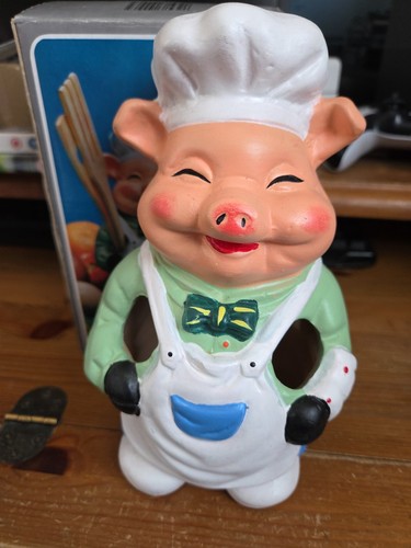 Vintage pig chef - pig, ceramic