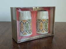 Vintage 70s Mid Century Royal Worcester Palissy Salt And Pepper Set Unused 