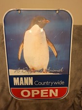 C. 2000s Mann Countrywide Estate Agents 2 Sided Swinging Metal Pavement Sign