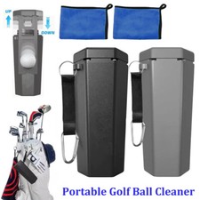 Portable Golf Ball Cleaner Golf Ball Washer Cleaning Accessory W/Golf Ball Towel