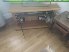Oak Vaneer TV unit / cabinet/corner/storage | Glass Doors + Shelf +  Cable Holes