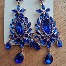 Earrings 2 pairs pierced  NEW one pr blue one green &white swirl no backs