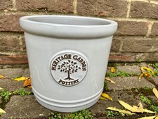 50% OFF Imperfect Medium 24cm White Heritage Cylinder Garden Ceramic Planter