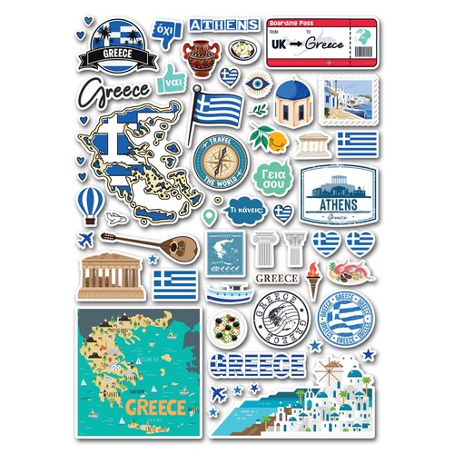 Sticker sheet greece - a4,