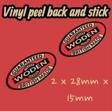 2 X Woden Vinyl Stickers Decal
