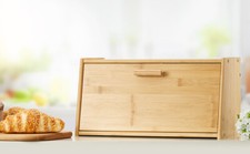 Bread Bin Bamboo Wooden Bread