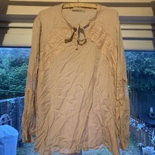 Ladies Mimoska Dusky Pink Tensel Pussy Bow Blouse - Size 20