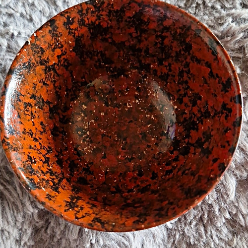Orange black speckled - black,