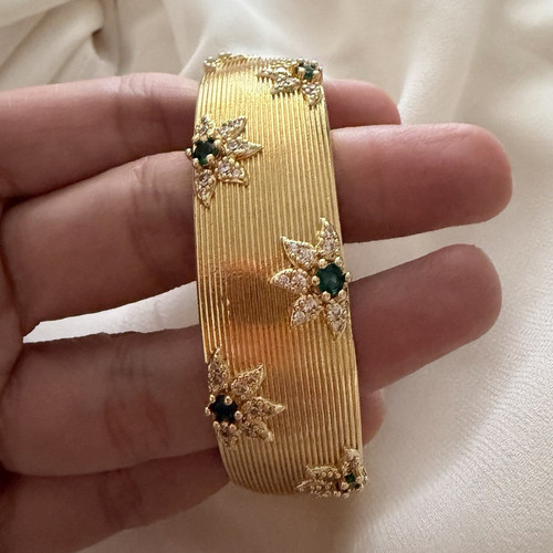 Gold tone open cuff - tone,