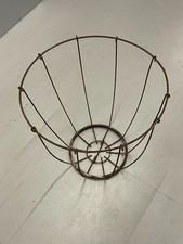 Vintage Circa 1970s Rustic Iron Metal Wire Frame Carboy Cage Log Basket Storage