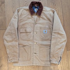 Vintage Carhartt Chore Michigan Coat. Small. Light Brown / Beige. C001 BRN.  