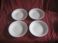 4 white soup salad bowls