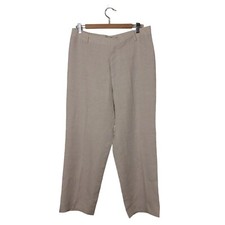 Puruvian Connection Linen Straight Leg Pants Size 12 Lined Made In Italy