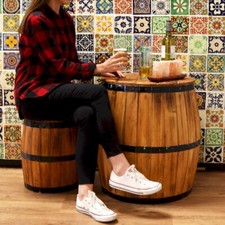 Barrel Table & Stool Set