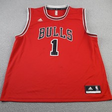 Chicago Bulls Derrick Rose #1 Jersey Mens XL Red NBA Jersey Red Adult Top Shirt