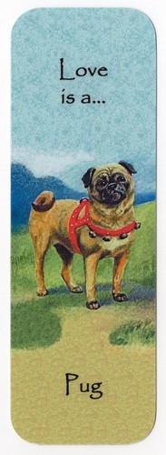 Pug dog bookmark same - bookmark, image