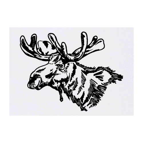 Moose head temporary tattoo - head',