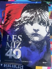 LES MISERABLES LONDON 40TH ANNIVERSARY SHOW POSTER *USED AND RARE!*