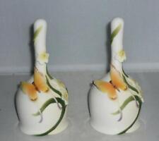 2 PRETTY VINTAGE RETRO DECORATIVE GRAFF CERAMIC PORCELAIN BUTTERFLY BELLS