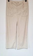 Ladies Womens Beige Courdory Wide Leg Trousers Size XL 14 Pockets